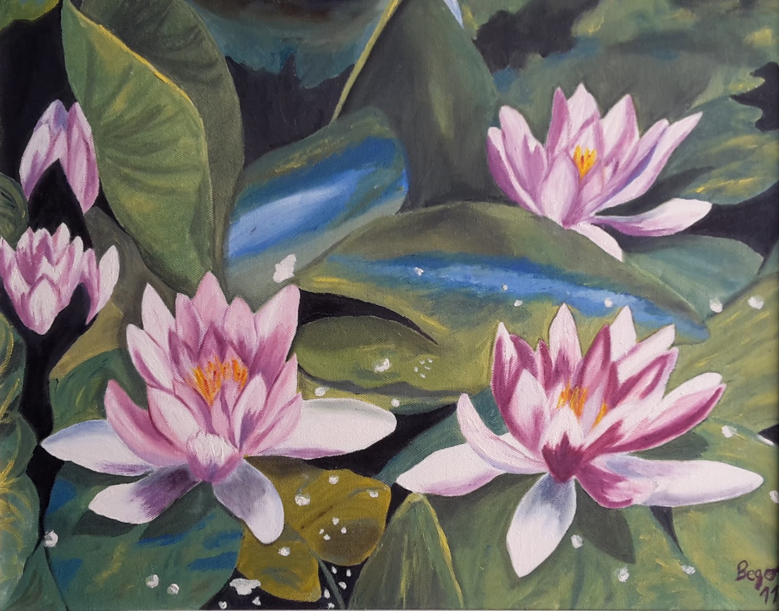 Nenúfares para Ana · 60 × 50 cm · Óleo sobre lienzo